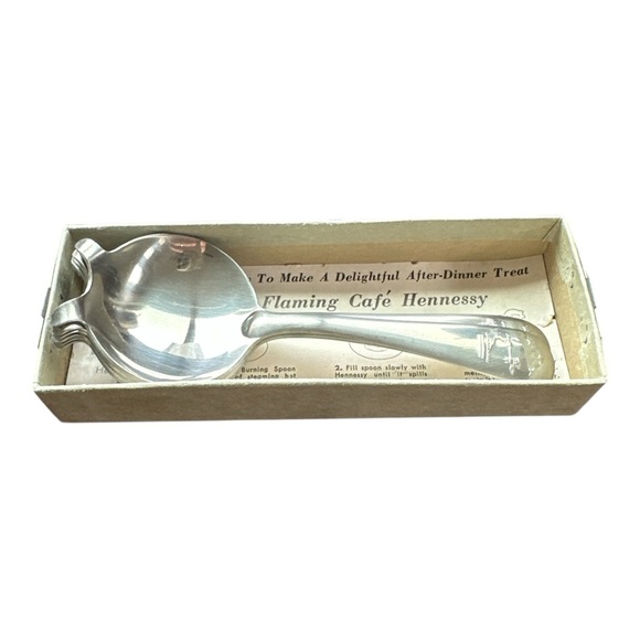Vintage Set Of 6 Flaming Cafe Hennessy Burning Spoons In Original Package - Picture 4 of 6